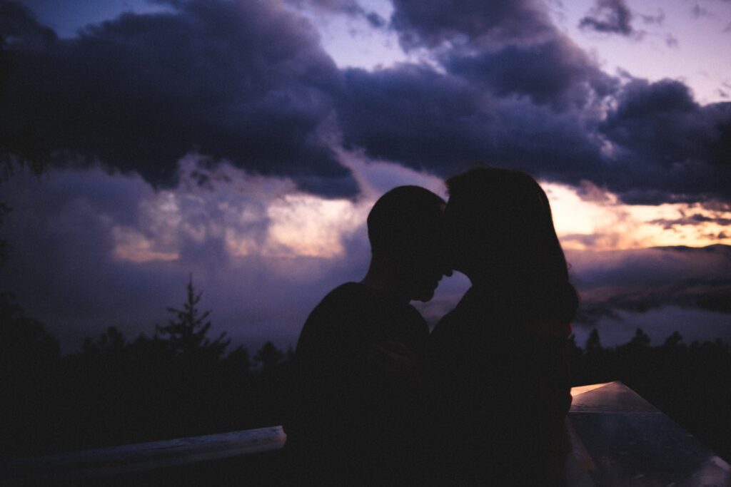 silhouette of man and woman kissing-spark in your relationship