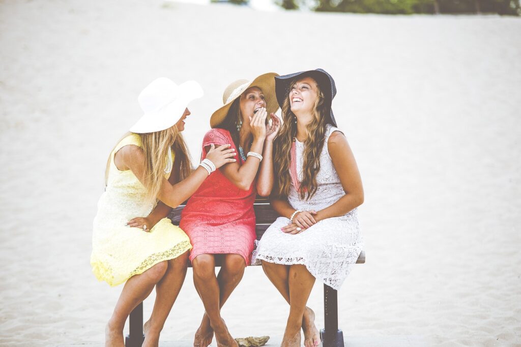 girls, bench, laugh-5 Steps to Living Happily Even After