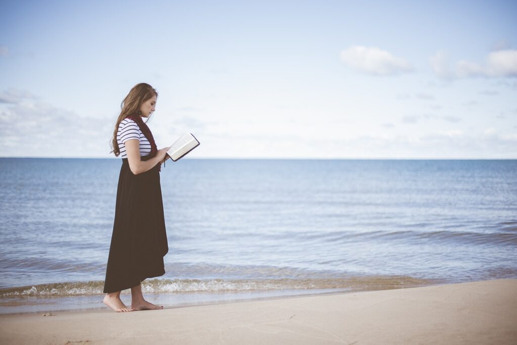 beach, girl, reading-Longing for Love