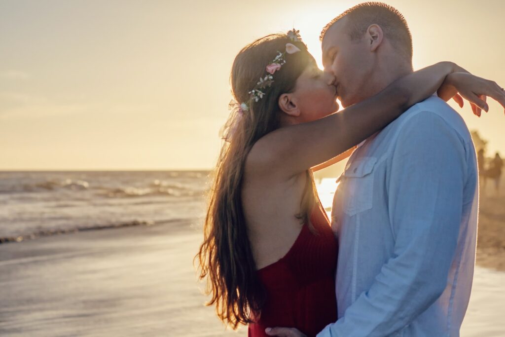 Couple Kissing on Seashore-Cultivate a Strong Marriage