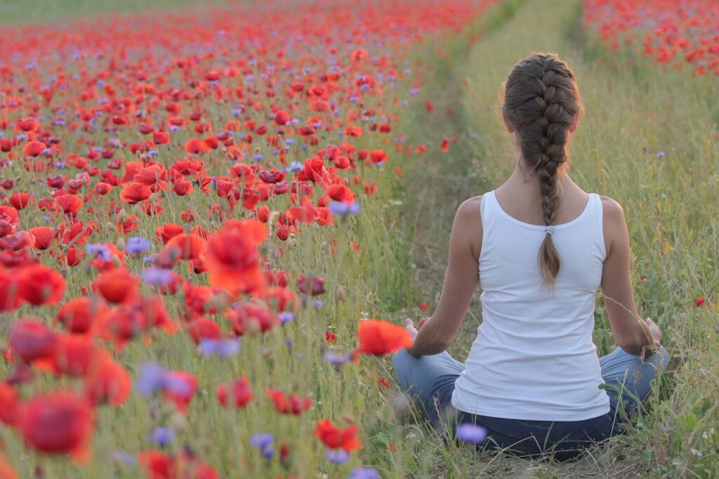 poppies, yoga, field-Your Relationship