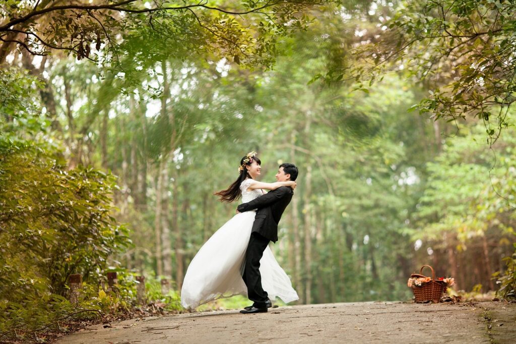 couple, wedding, park-Show Love and Affection in Marriage
