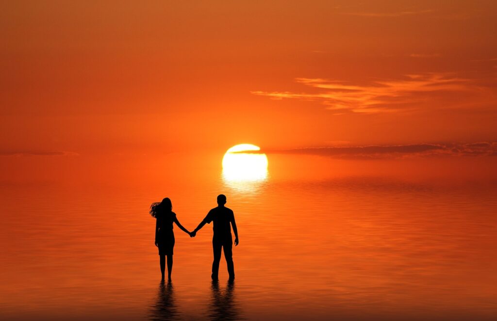 couple, beach, sunset-Irresistibly