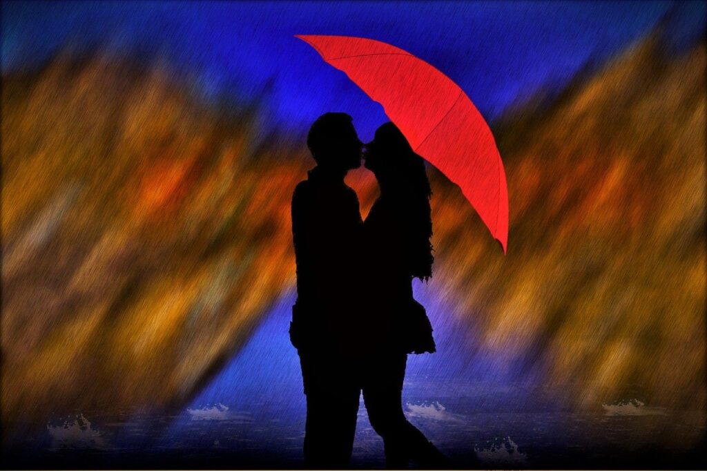 rain, lovers, man-Common Dating Mistakes